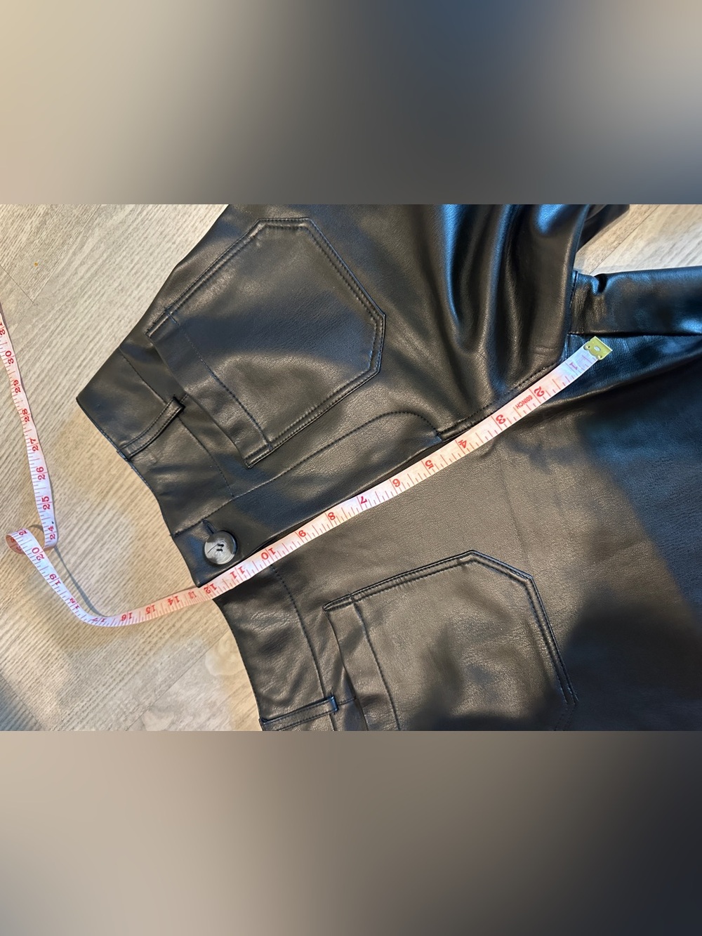 Anthropologie Maeve Black The Colette Cropped Vegan Leather Pants 26 - Picture 14 of 15